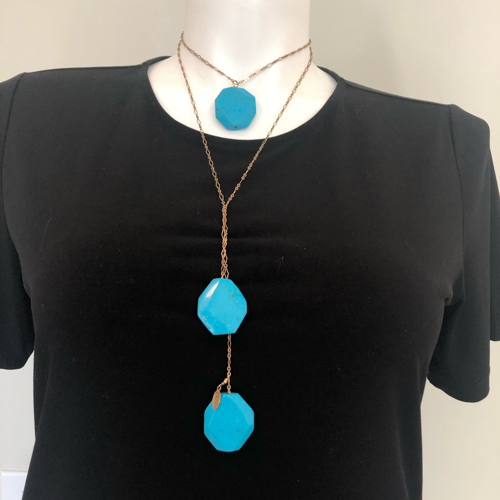 Beautiful minimalist Turquoise  necklace handmade  by Sogoli of Los Angeles